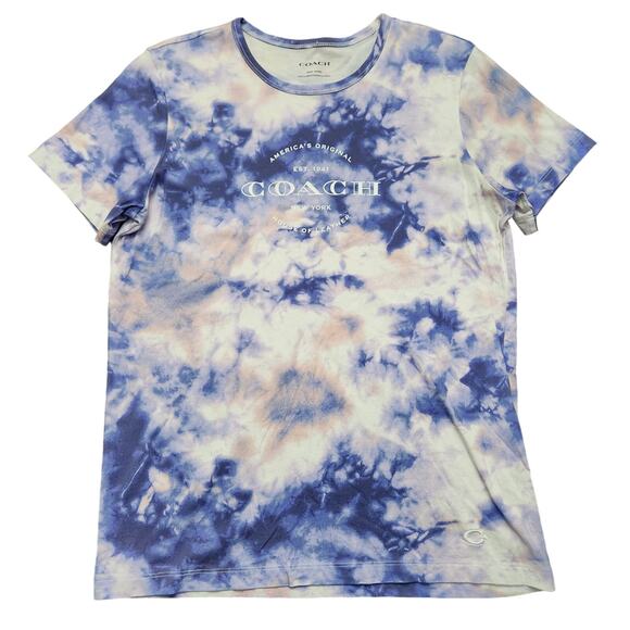 Coach Tie Dye Logo Tee Shirt Size Small - Picture 1 of 8